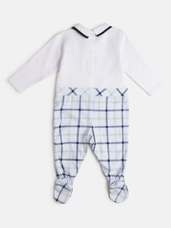 Boys Light Blue Knitted Leg Opening Baby Suit image number null